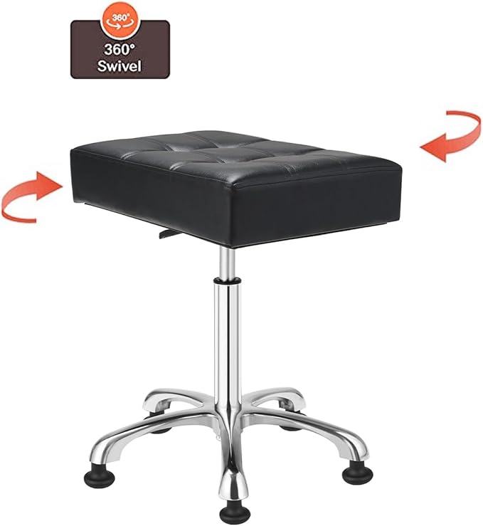Kaleurrier Heavy Duty Stools with Bell Glides Backless Height Adjustable Stool - Swivel Stool Chair for Counter Bar Office Lab Home Kitchen Lab Clinic Dentist Classroom (Stationary Casters, Black)