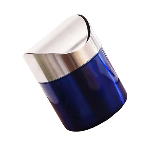 Vaguelly Stainless Steel Kitchen Waste Can Compact Desktop Trash Bin Under Sink Storage Container Suitable for Home Office