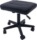 Footrest Stool Under Desk, 15.75-20in Height Adjustable Footrest, Leg Rest Ottoman, Ergonomic Office Foot Stool, with 360° Rolling Wheels, Portable for Home, Train, Load Capacity 220LBS Black
