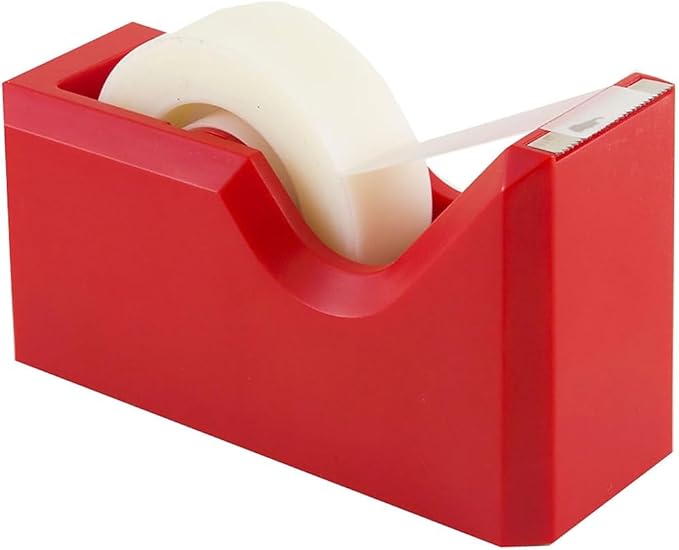 JAM PAPER Colorful Desk Tape Dispensers - Red - Sold Individually