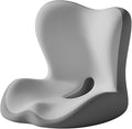 Gray,Back and Seat Cushion, 2025 New Ergonomic Non-Slip Memory Foam Seat Cushion with Back Support, L-Shaped Breathable Seat Cushions for Car, Office, Home