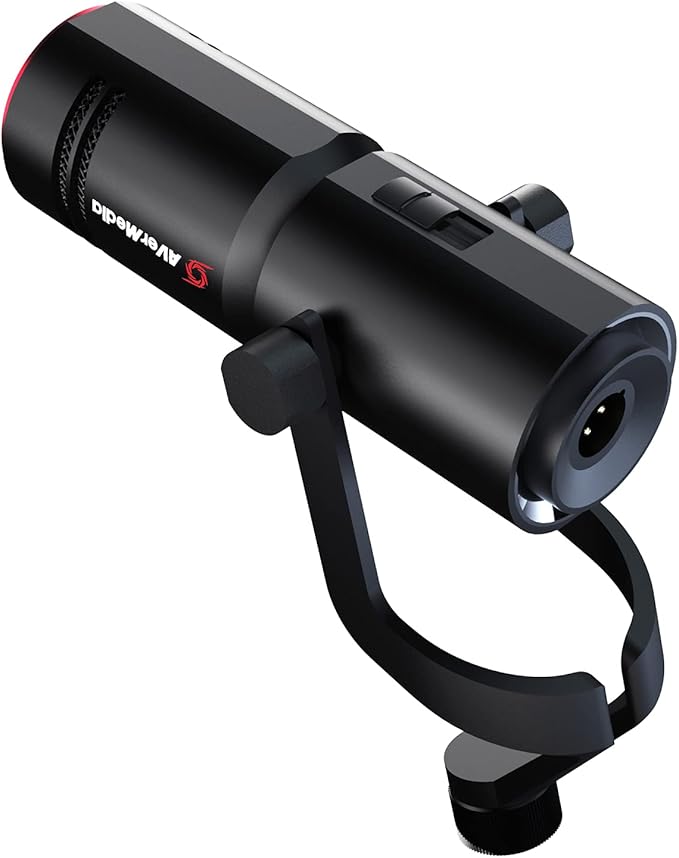 AVerMedia Live Streamer MIC 330 - Creators Cardioid Dynamic XLR Microphone for Live Streaming and Podcasting (AM330) ,Black