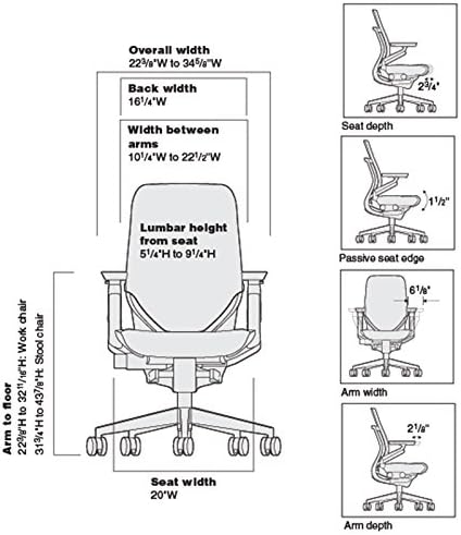 Steelcase Gesture Office Chair - Cogent: Connect Coconut Fabric, Low Seat Height, Wrapped Back, Dark on Dark Frame, Lumbar Support