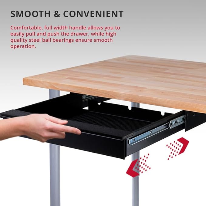 Penn Elcom Under Desk Laptop Drawer, Lockable, for 17” Laptops - Premium Sliding Security Drawers - Model EX-6201B
