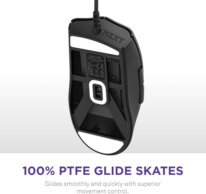 NZXT Lift 2 Ergo, Lightweight Ergonomic Wired Gaming Mouse, Lightweight 61 g Design, 8K Polling Rate, Optical Switches, 26K DPI Optical Sensor, 100% PTFE Feet, Black