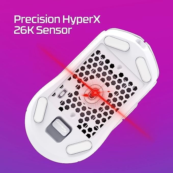 HyperX Pulsefire Haste 2 Gaming Mouse Wireless RGB Rechargeable 100 Hour Battery Life 26K Sensor Lightweight 61g 2.4Ghz Bluetooth Wired 6 Buttons for PS5 PS4 Xbox PC Gaming Mice, Black (Renewed)