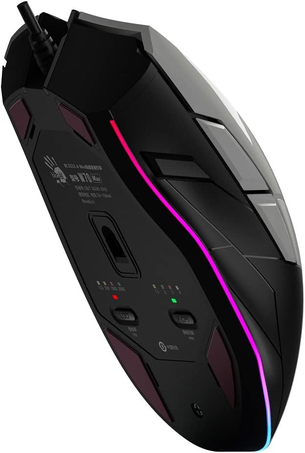 Bloody Gaming W70 Max Gaming Mouse 10,000 CPI 250 IPS RGB Gaming Mouse Panda White