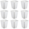 Hoolerry 9 Pieces Garbage Can 2 Gallon Small Trash Cans Bulk Bathroom Trash Bin Plastic Wastebasket Square for Bedroom Slim Bathroom Trashcan Small Container for Kitchen Office Home(White)
