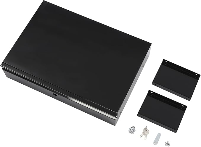 18 Inch Under Desk Sliding Pull-out Black Lockable Drawer for Office Attachable Large Storage Organizer for Sit Stand Workstation