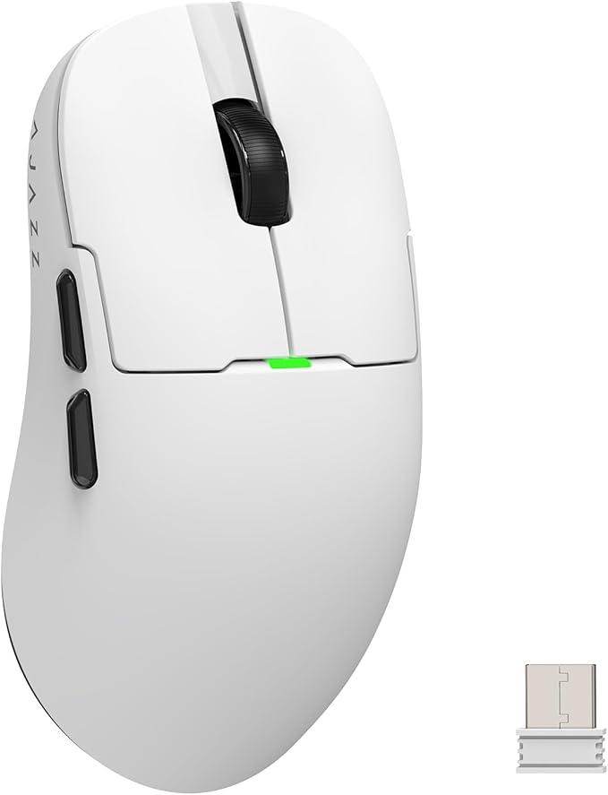 Ajazz AJ159 Dual Mode Lightweight Gaming Mouse with Type C Wired and USB Receiver with PAW3395 Sensor, 5 Programmable Buttons, Ergonomic, Symmetrical Design for PS4 Xbox PC Mac Gaming