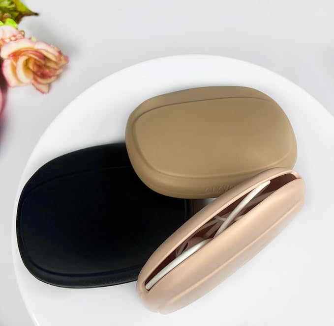 Silicone Headphone Organizer - Data Cable Storage Case - Mini Key Box - Portable Wired Headset Storage Bag (Black - Brown - Nude-3PCS)