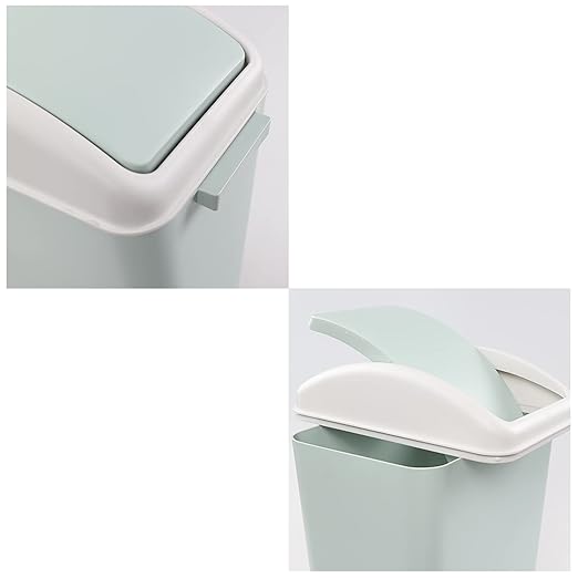 4.2 Gallon Swing Lid Trash Can, Plastic Waste Bin Garbage with Lid, Green