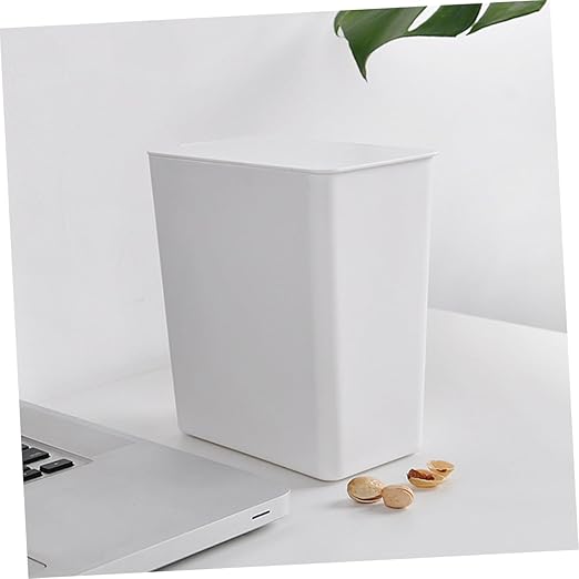 Mini Trash Can Lid Compact Desktop Garbage Bin for Office Bedroom Kitchen Slim Design Odor-Blocking Portable Waste Container