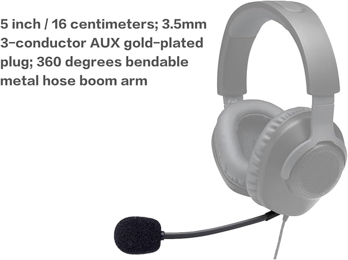 UNCLE LIGHT Replacement Game Mic for JBL Quantum 100 (Q100) Gaming Headset on PC/Xbox/PS/Switch/MAC, 2.5mm Detachable Boom Microphone