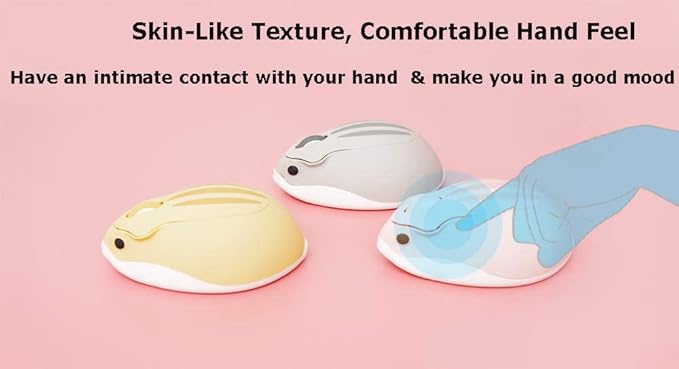 2.4GHz Wireless Mouse Cute Hamster Shape Less Noice Portable Mobile Optical 1200DPI USB Mice Cordless Mouse for PC Laptop Computer Notebook MacBook Kids Girl Men Women Mom Dad Gift (Gray)