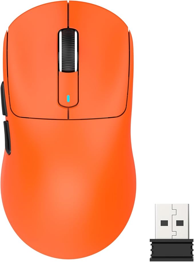ATTACK SHARK X3 Lightweight Wireless Gaming Mouse with Tri-Mode 2.4G/USB-C Wired/Bluetooth,Up to 26K DPI, PAW3395 Optical Sensor,Kailh GM8.0 Switch,5 programmable Buttons for PC/Win/Mac(Orange)