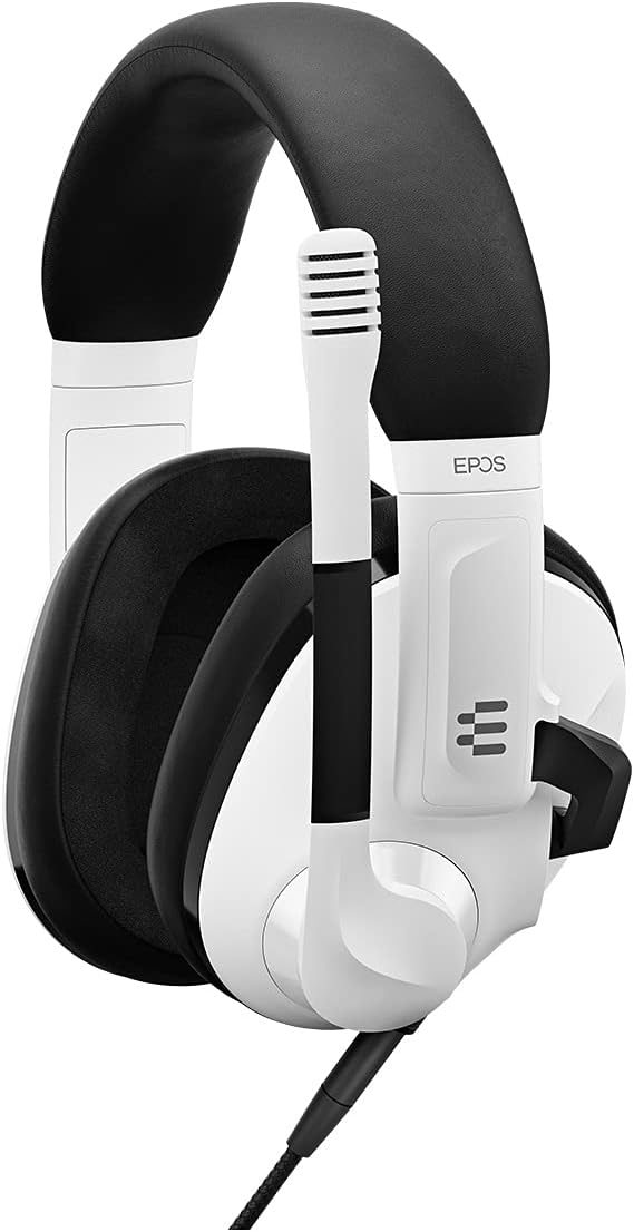 EPOS H3 Closed Acoustic Gaming Headset with Noise-Cancelling Microphone - Plug & Play Audio - Around The Ear - Adjustable, Ergonomic - for PC, Mac, PS4, PS5, Switch, Xbox - White