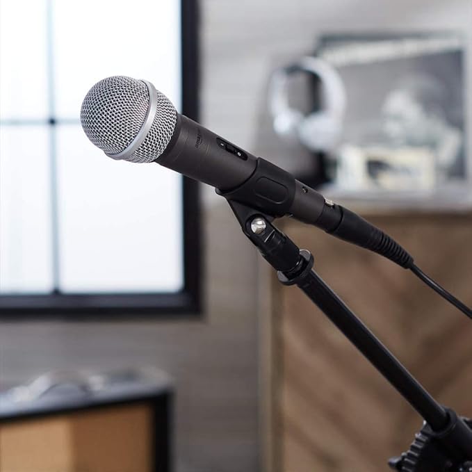 Amazon Basics Dynamic Microphone - Professional Vocal Mic with Cable for Karaoke, Podcasting, Live Performance (Pack of 12)