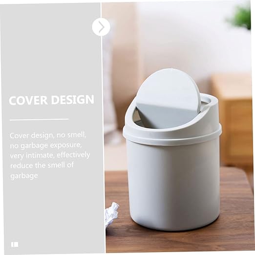 MAGICLULU 2pcs Slim Trash Can Lid Kitchen Office Accessories Recycling Bin for Kitchen Desktop Trash Can Household Bin