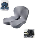 Back and Seat Cushion, Ergonomic Memory Foam Seat Cushion Lumbar Support Pillow for Office Chair, Car,Wheelchair,Home,Office (Light Gray B)