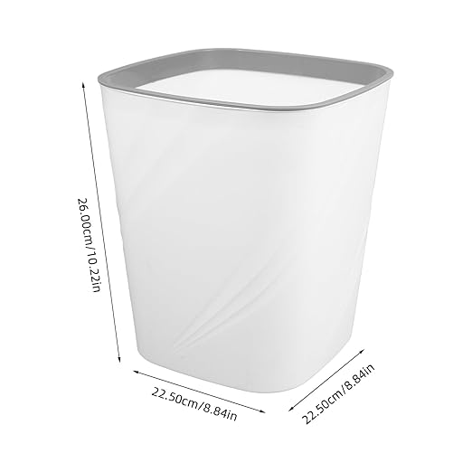 Large Capacity Lidless Trash Can for Home and Office Sleek White Garbage Bin for Bathrooms Kitchens and High-Traffic Areas Waste Container for Everyday Use