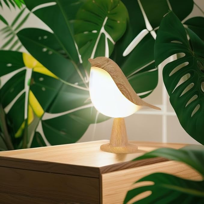 Magpie and Bird Desk Lamp, Rechargeable Small Desk Lamp, 3 Color Temperatures, Touch Sensor, Rechargeable Battery Night Light, Suitable for Children, Bedroom, Bedside, and Outdoor Use