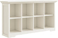 OSCHF Cube Shelf Bookcase with Base - Wooden 2 Tiers Floor Standing Low Storage Cabinet for Home and Office, 8-Cube Lattice Bookshelf, Warm White