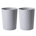 UUJOLY Plastic Small Trash Can Wastebasket, Garbage Container Basket for Bathrooms, Laundry Room, Kitchens, Offices, Kids Rooms, Dorms, (Grey, 1.8 Gallon/2 Pack)