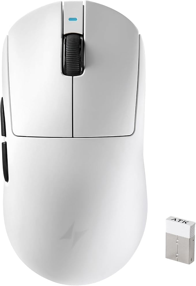 A9 Gaming Mouse, 18000 DPI, PAW3395 SE Sensor,53G Lightweight, Tri-Mode 2.4G/BT5.0/USB-C Wireless/Wired Mouse, Programmable Mouse, Office Mice for PC/Xbox/Win/Mac (White)
