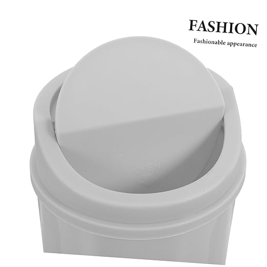 Mini Trash Can with Lid Compact Desktop Waste Bin for Office Bedroom and Kitchen Sleek Design Easy Cleanup Versatile Tiny Garbage Can Gray
