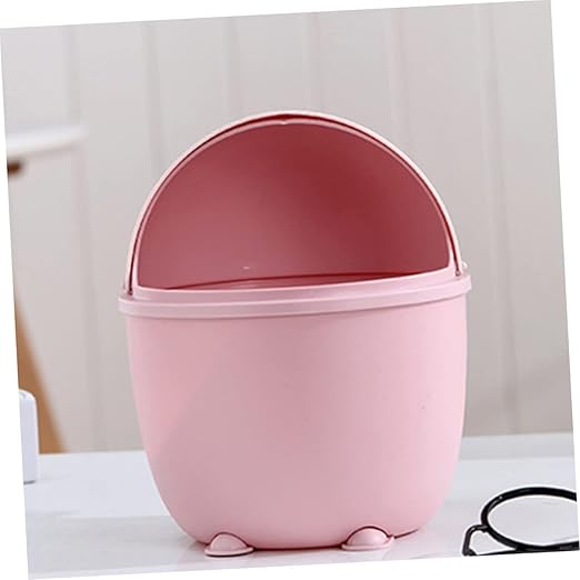 Slim Trash Can Lid Waste Bin for Kitchen Cartoon Desktop Trash Can Recycle Bin Litter