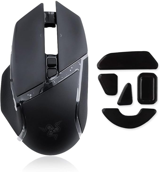 Razer Basilisk V3 Wired Gaming Mouse Case - Top Case Shell Housing with Mice Feet Sticker Replacement (Black)