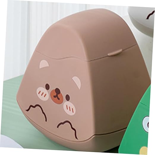 PRETYZOOM Adorable Mini Desk Trash Can Lid Cute Garbage Bin for Home Office Kitchen and Bedroom Space-Saving Waste Basket for Easy Use and Cleaning
