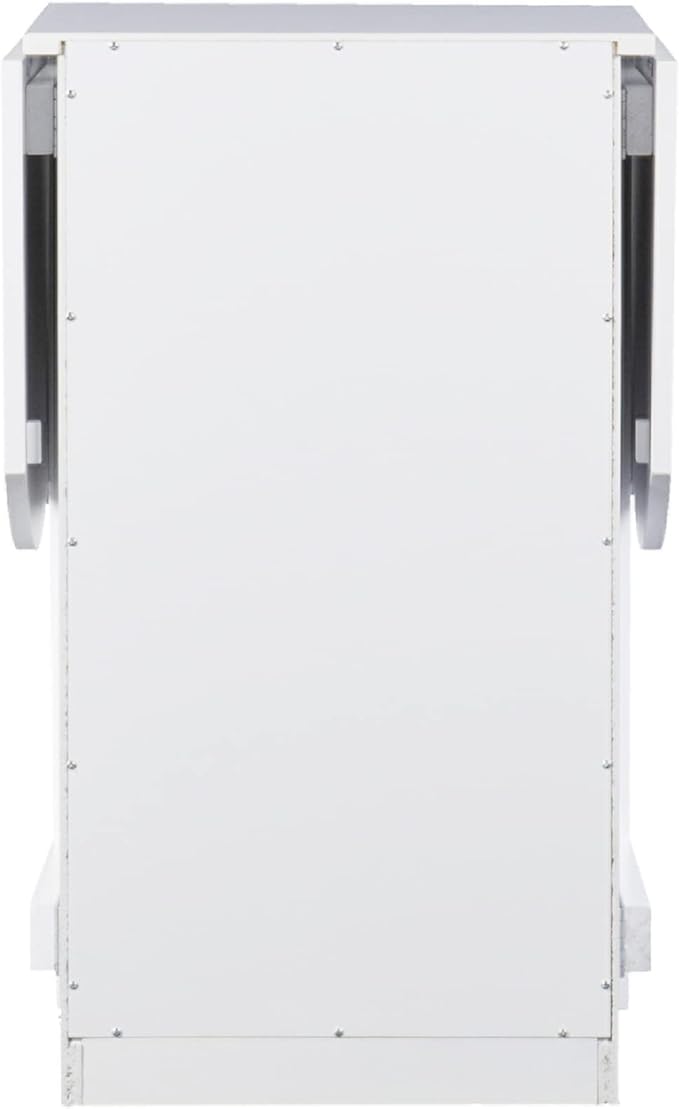 SEI Furniture Drop-Leaf Desk w/Storage, White