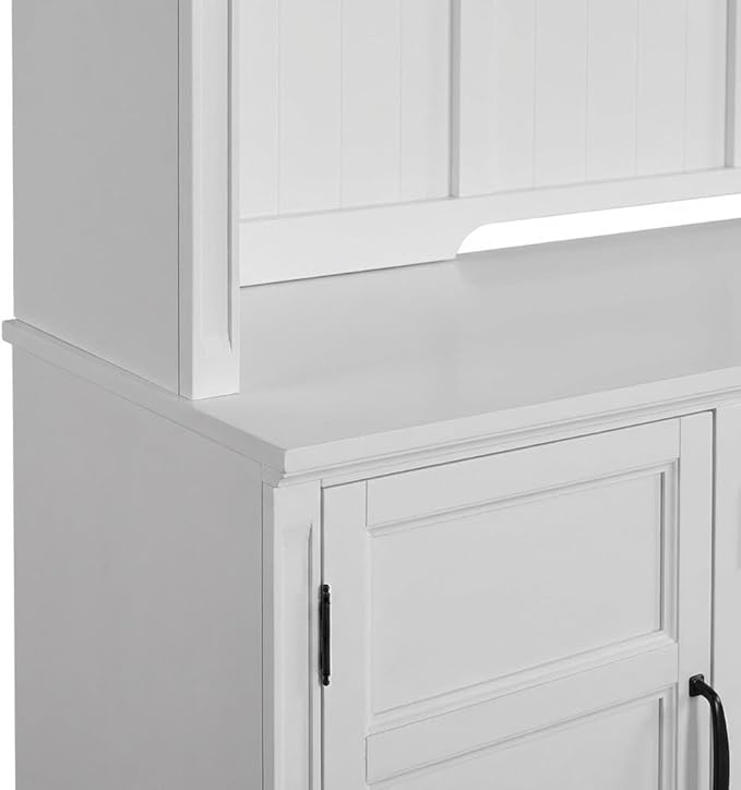 Starlight Canyon Home White Furniture 76 in. TV Console with Hutch, Modern Entertainment Center, Durable Construction, Stylish Storage Solution for Living Room
