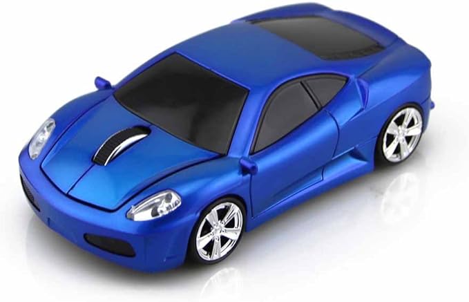 MGbeauty Wireless Mouse Sport Car Mouse Computer Optical Mice for PC Laptop MAC with LED Light (Blue)