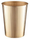 Monarch Abode Ridge Embossed Metal Desk Wastebasket – Brushed Gold