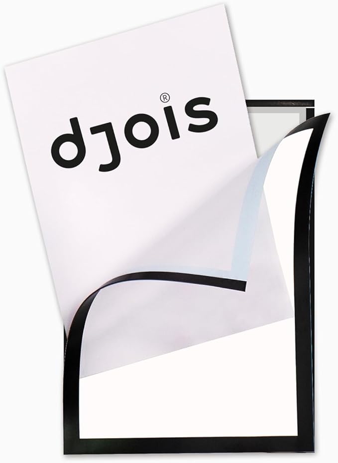 DJOIS by Tarifold - Magnetic Document Display Pocket - Non-Glare Material - Letter-Size - Pack of 2 - Full Magnetic Backing - Portrait or Landscape - Made in Denmark - Black Frame
