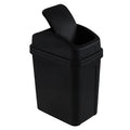 1.8 Gallon Plastic Bedroom Trash Can, Small Garbage Can with Swing Lid, Black