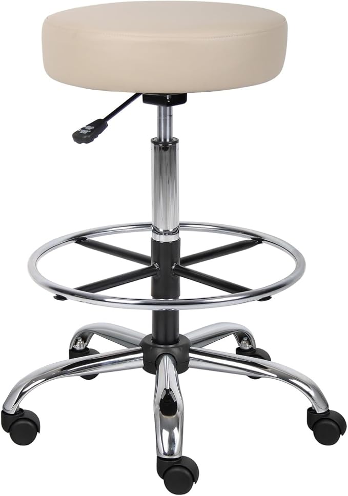 Boss Office Products B16240-BK Be Well Medical Spa Drafting Sool in Black, Low-Back
