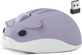 Bluetooth & USB Dual Mode Wireless Mouse,Cute Animal Hamster Shape,Silent Click Portable Compact Lightweight,Purple Cordless Mice for ipad PC Laptop Computer MacBook Kids Men Women School Office Gift