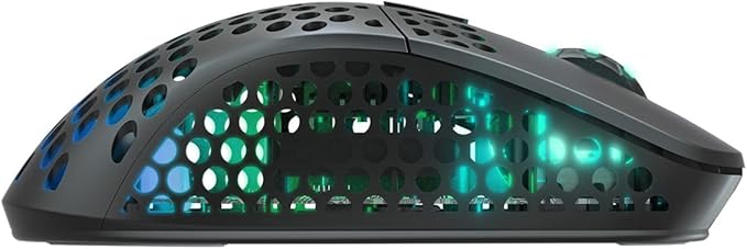 Xtrfy M4 Wireless, Wireless Ultra-Light Gaming Mouse, Optimised for E-Sports, 2.4 GHz, RF RGB Lighting, Adaptable Ergonomic Right-Handed Mouse, Rechargeable, Black