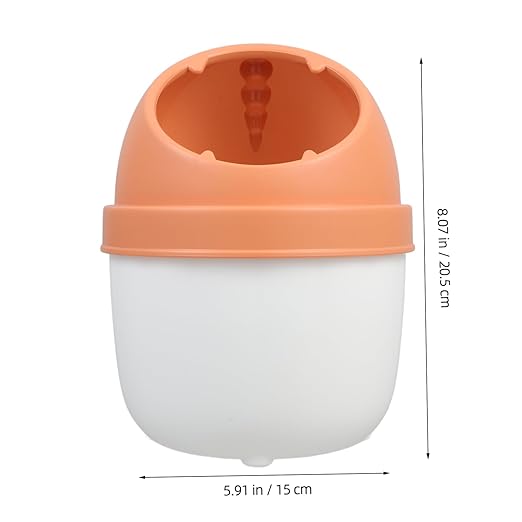 ARTIBETTER Cute Small Trash Can Lid Kawaii Dinosaur Design Desktop Waste Bin for Home Office Bathroom and Bedroom Compact -preventing Waste Holder for Small Spaces