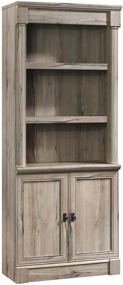 Pemberly Row Set of 2 Wood 3-Shelf Bookcase & Lateral File Cabinet in Split Oak