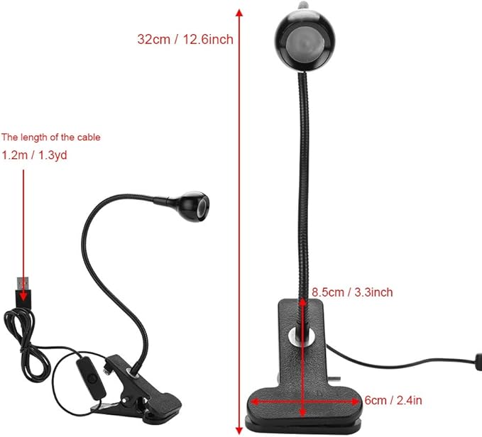 Zopsc USB 3W LED Phone Glue Curing Lamp,Portable Clamp Flexible 360 ° Desk Lamps,395 Wavelength,Plug and Play,for Repairing Phones,Fluorescent Agent Detection,Fluorescent Banknote