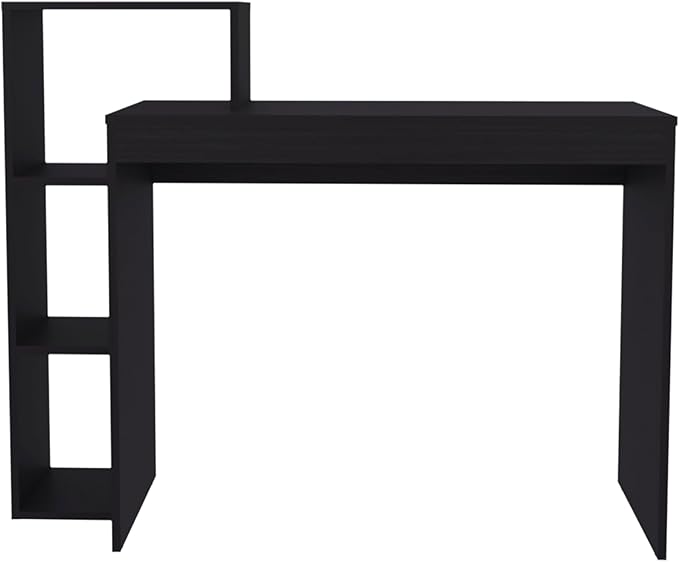 Wide Classic Writing Desk with 4 Side Open Shelves for a Bookcase and, Simple Work Top Surface, Modern Home Office Computer Desk. Generous Surface Area: Offers ample space for your computer, books,