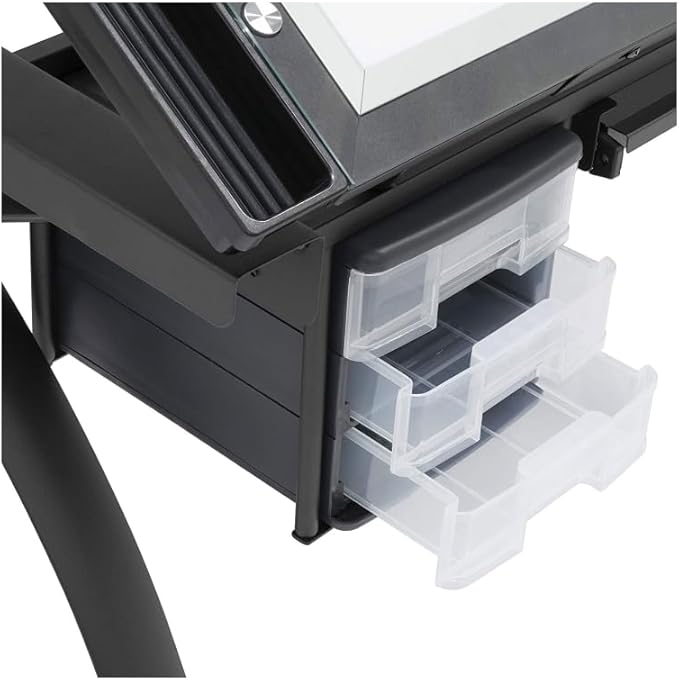 Artograph Futura Light Tracing Table for Artists with Storage and Adjustable, Dimmable Glass Work Top