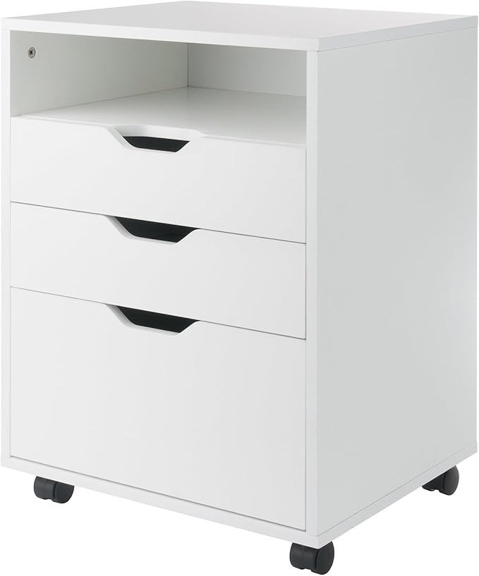 Winsome Halifax Mobile Storage Cabinet with Drawers, Stylish & Functional Home Storage Cabinet for Filing, Kitchen Organization, Moveable Furniture for Office, Dorms, Apartments