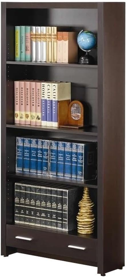 Home Square 3 Piece Set with Desk Mobile File Cabinet and Bookcase in Cappuccino