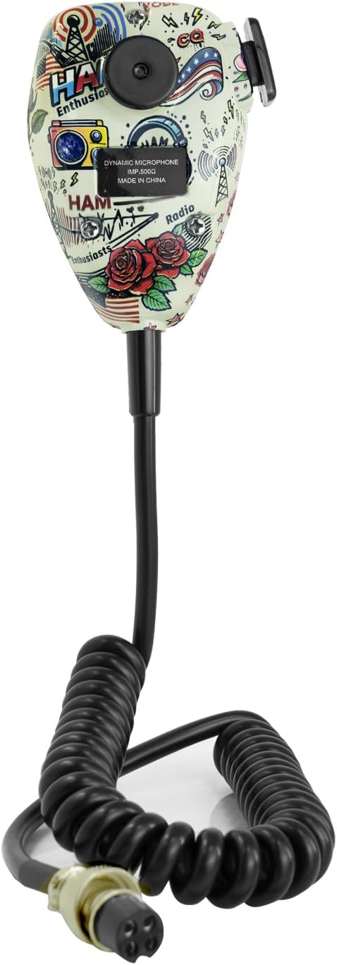 CB Microphone-4 Pin Noise Canceling CB Microphone, Amateur Radio and SSB Communications, Stainless Steel Wire Mesh Edition (YTM-CB66 Rose)